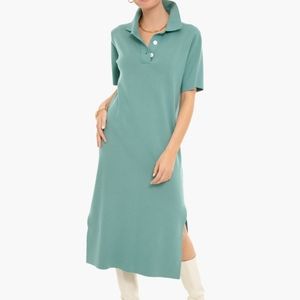 Tuckernuck Pomander Place Cerulean Channing Polo Midi Dress Size M NWOT